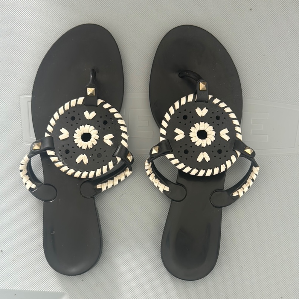 Jack Rogers Black and White Sandals